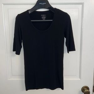 Saks Fifth Avenue Black Crewneck Shirt size XS